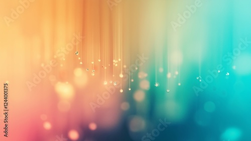 Blurry bokeh lights gradient background with softly glowing elements creating a serene abstract atmosphere.