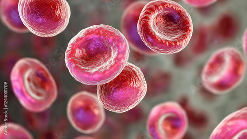 Microscopic observation of human blood cells illustrating cellular characteristics and functions.