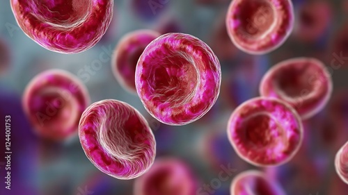 Microscopic view reveals intricate structure of blood cells during scientific research.