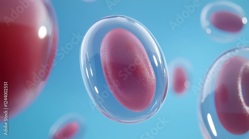 Vibrant Abstract Visuals of Cell Membranes in a Blue Background