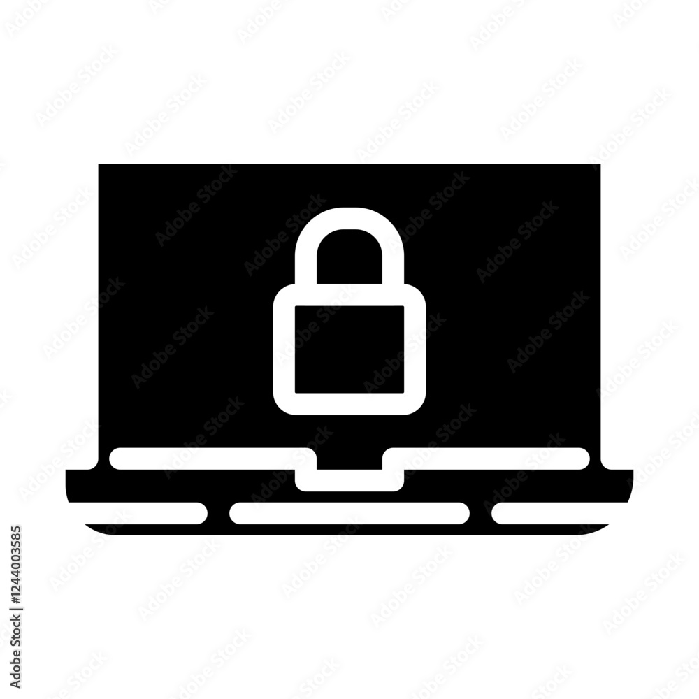 laptop is locked solid icon laptop is locked solid icon