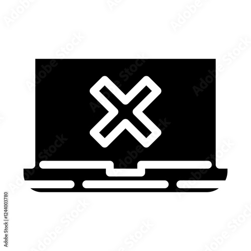 cancel laptop solid icon