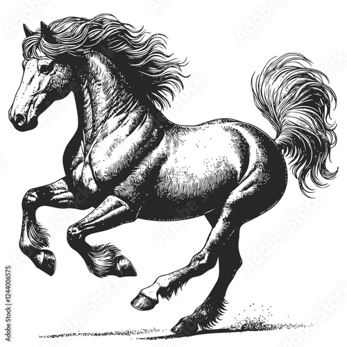 horse drawn vector illustration