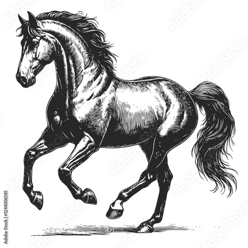 horse drawn vector illustration