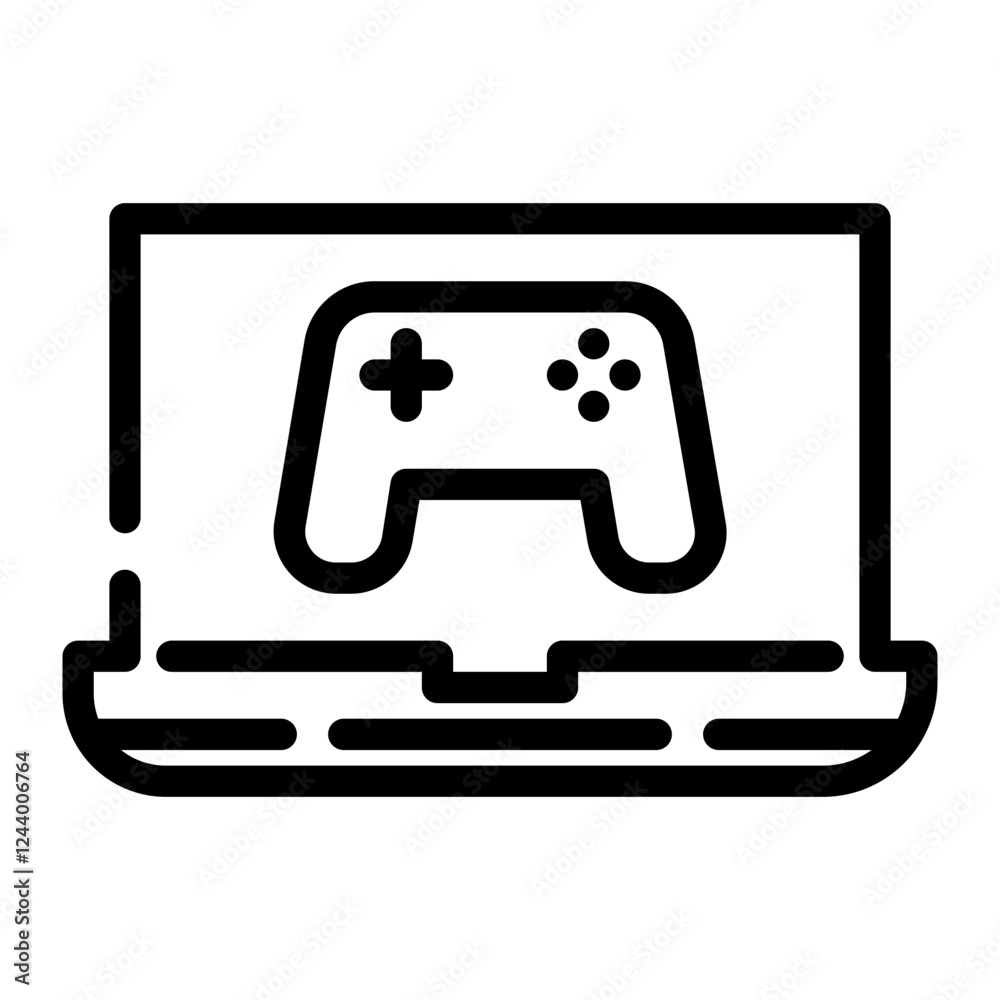 gaming laptops cut line icon gaming laptops cut line icon