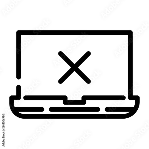 bad laptop cut line icon