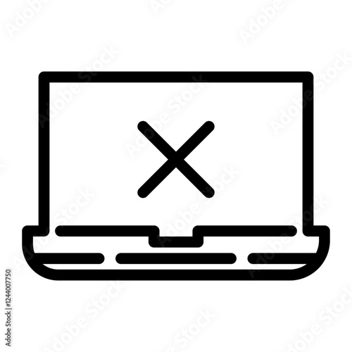 bad laptop line icon