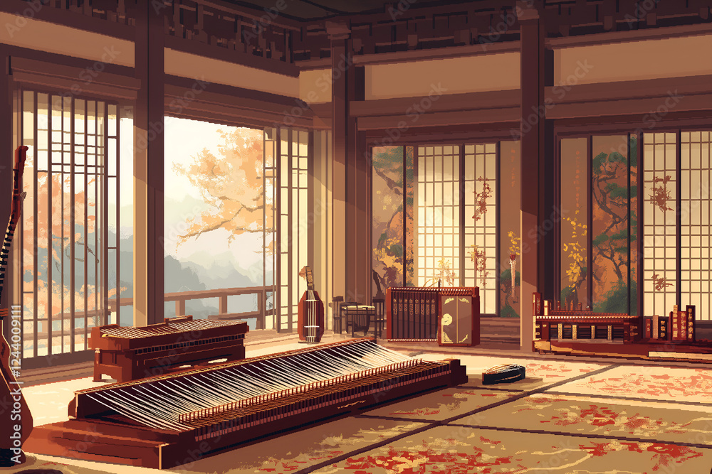 Fototapeta premium Heian Period Imperial Music Chamber