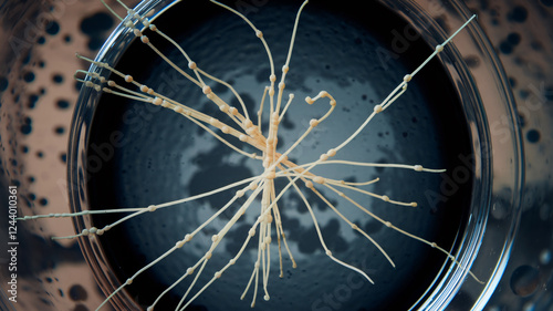 Stem Cells Growing in a Petri Dish Representing Biomedical Research