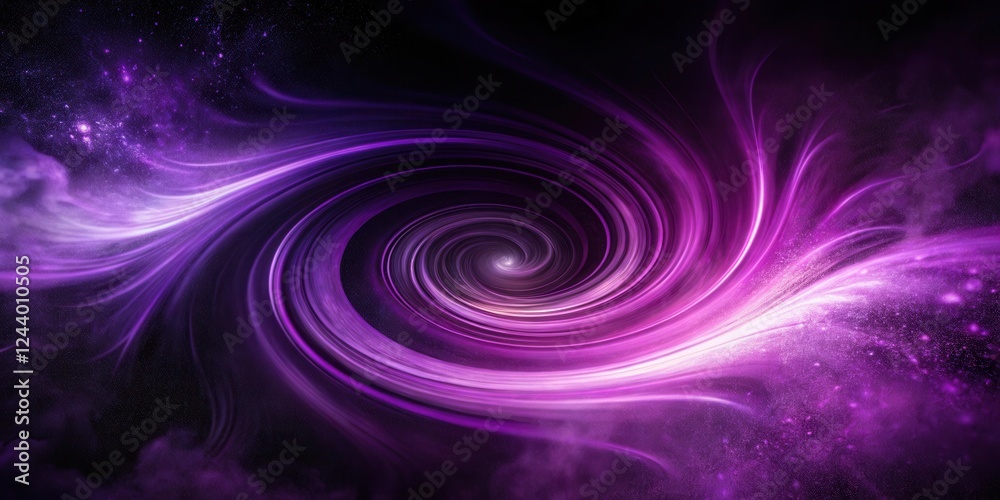 Fototapeta premium Cosmic Vortex A Swirling Galaxy of Purple Nebulae and Stellar Dust