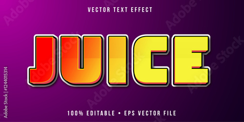 3d editable juice text effect graphic style template