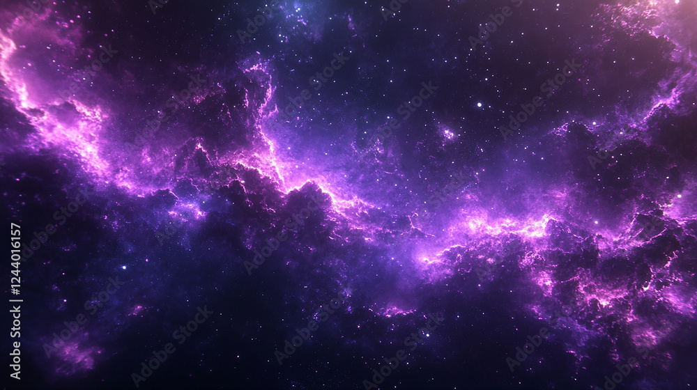 Fototapeta premium Ethereal purple fire rising gently from the void