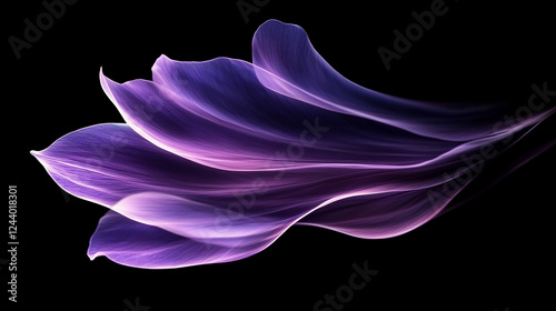 Ethereal purple petals drifting in the dark