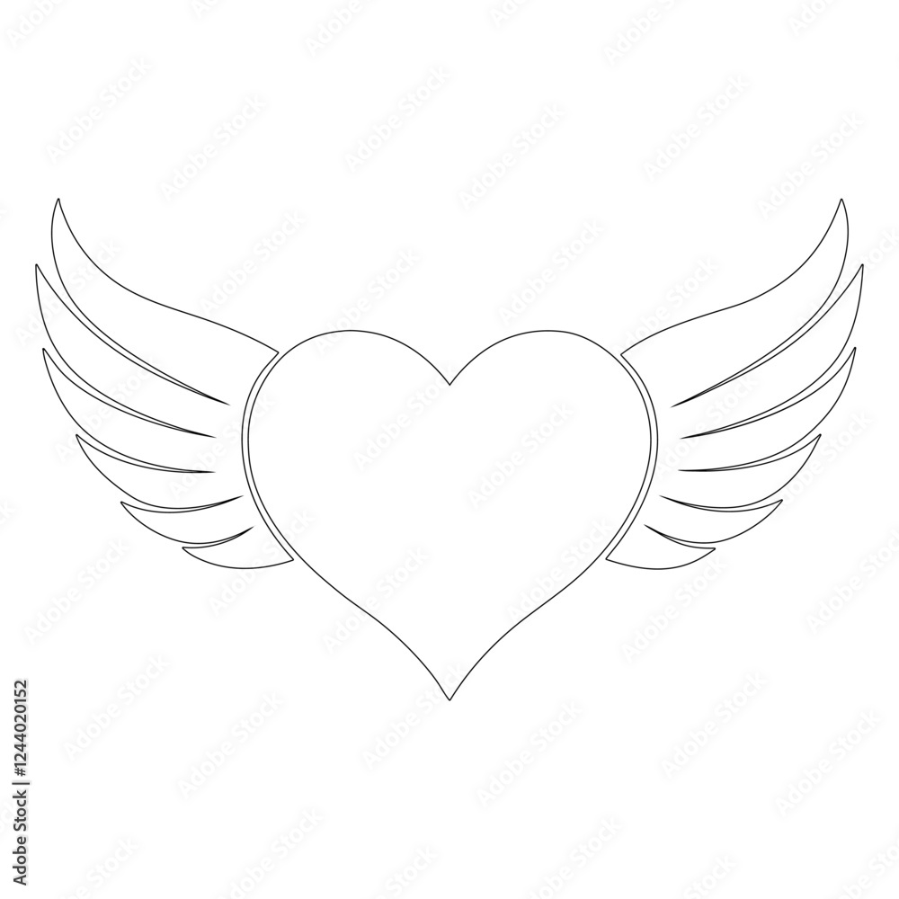 Obraz premium heart with wings