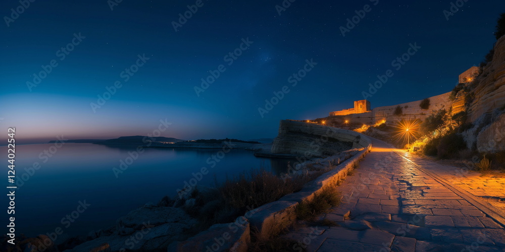 Fototapeta premium At night Under the cover of a dark sky Mnajdra com_010