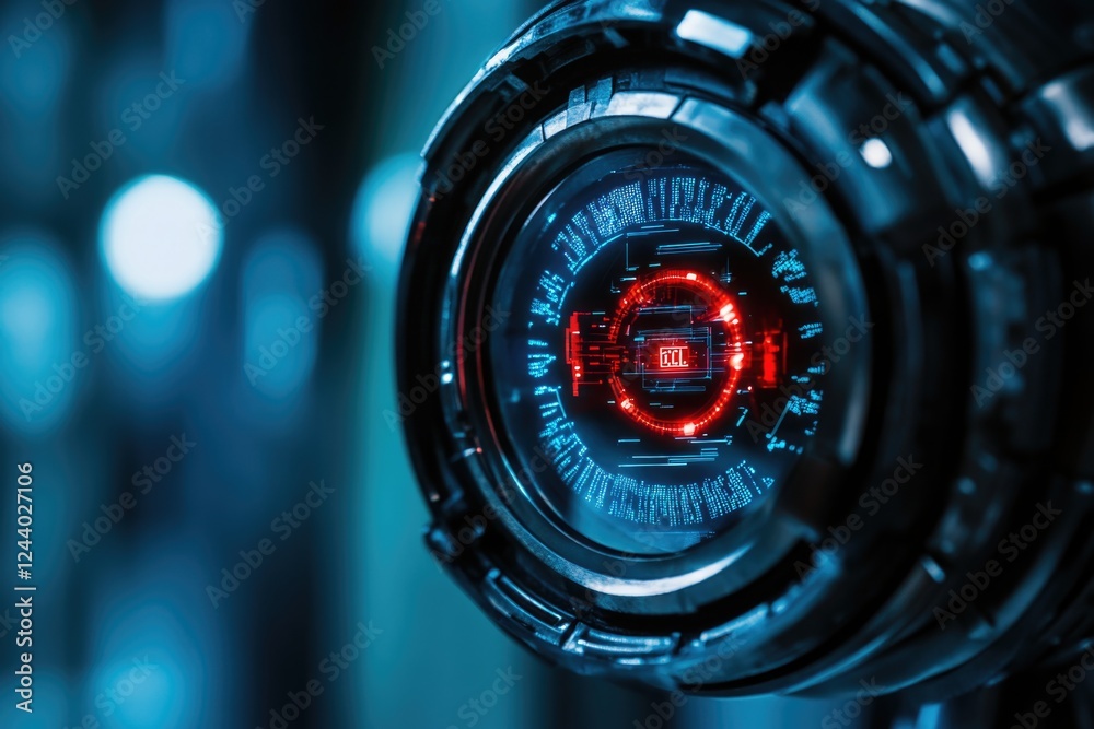 A close-up shot of a clock with a bright red light indicating time is running out A close-up shot of a clock with a bright red light indicating time is running out
