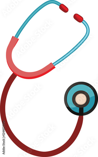 Medical And Healthcare Stethoscope Icon In Flat Design Style