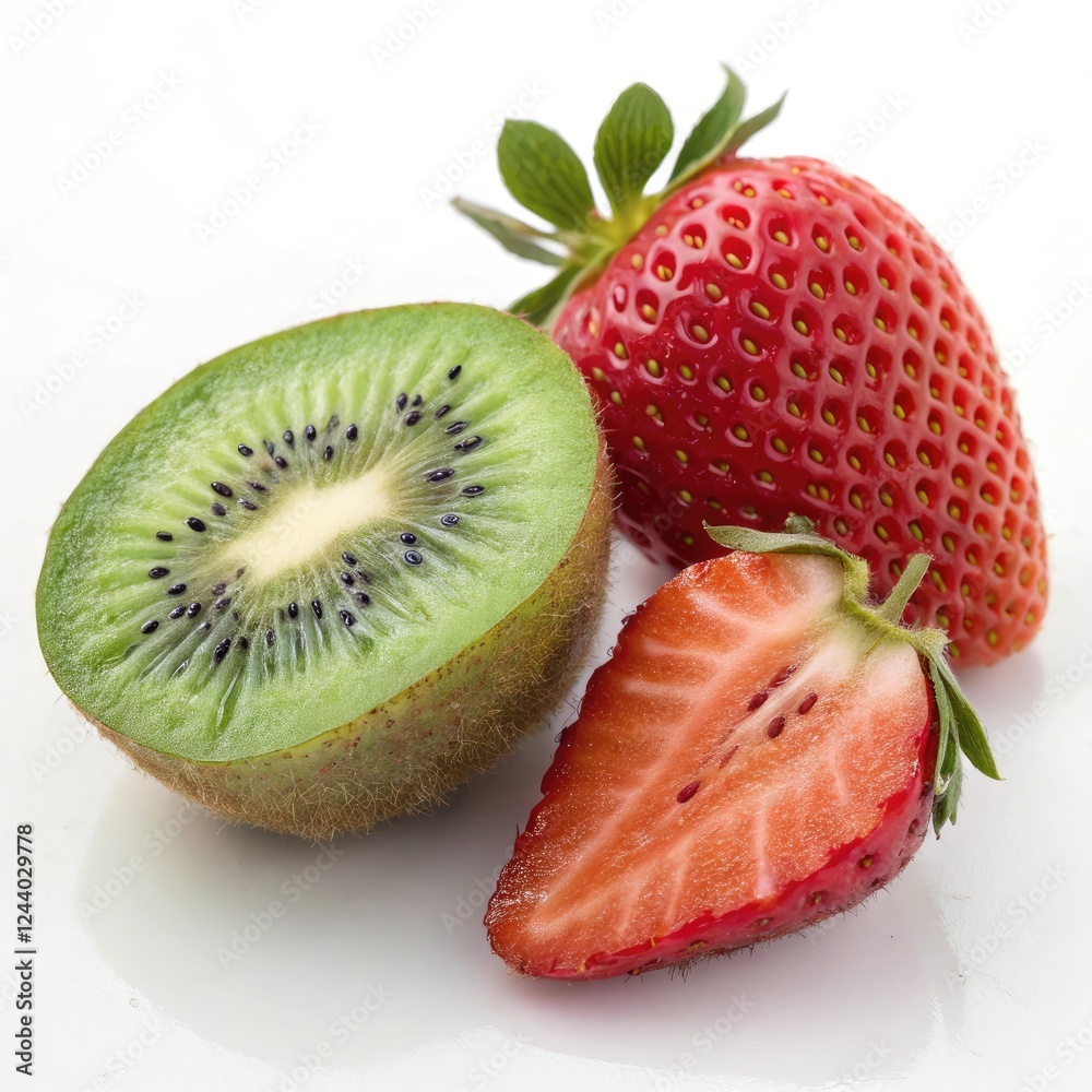 kiwi and strawberry kiwi and strawberry