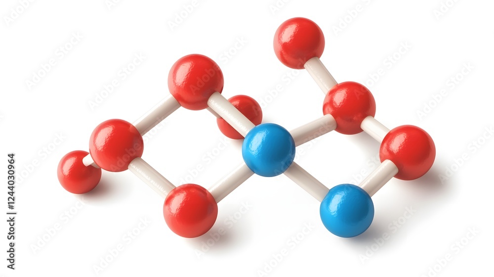 Obraz premium 3D of Carnosine Peptide Molecular Structure on White Background