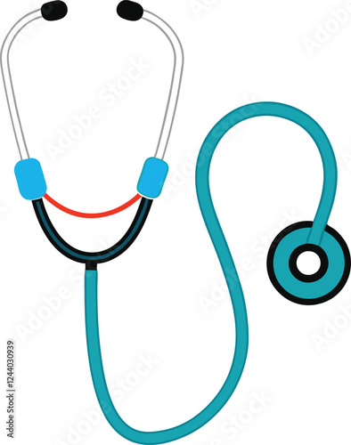 Medical And Healthcare Stethoscope Icon In Flat Design Style
