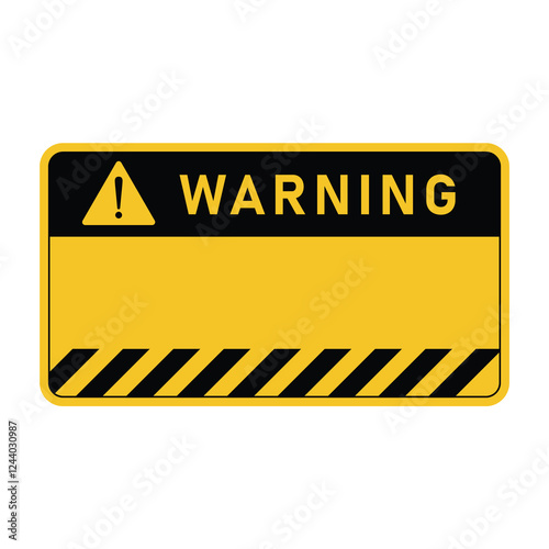 Blank warning sign yellow background