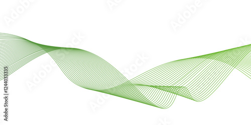 Abstract green wavy lines. Colorful vector background,abstract wave element for design , template for advertising,Vector abstract graphic design Banner Pattern background template.