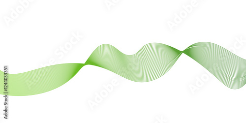 Abstract green wavy lines. Colorful vector background,abstract wave element for design , template for advertising,Vector abstract graphic design Banner Pattern background template.