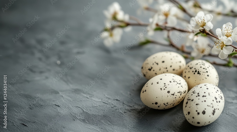 Obraz premium Happy Easter. Bunny Easter Eggs and refreshments to the table. Photo.