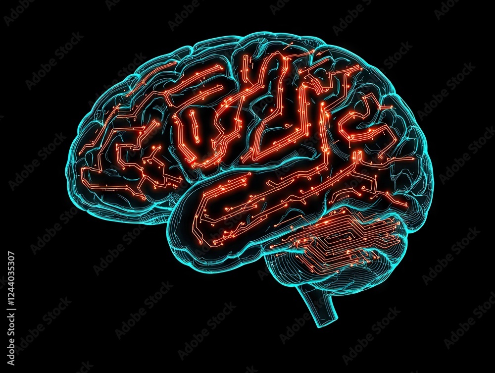Exploring neural pathways brain technology visualization digital art abstract environment side perspective Exploring neural pathways brain technology visualization digital art abstract environment side perspective