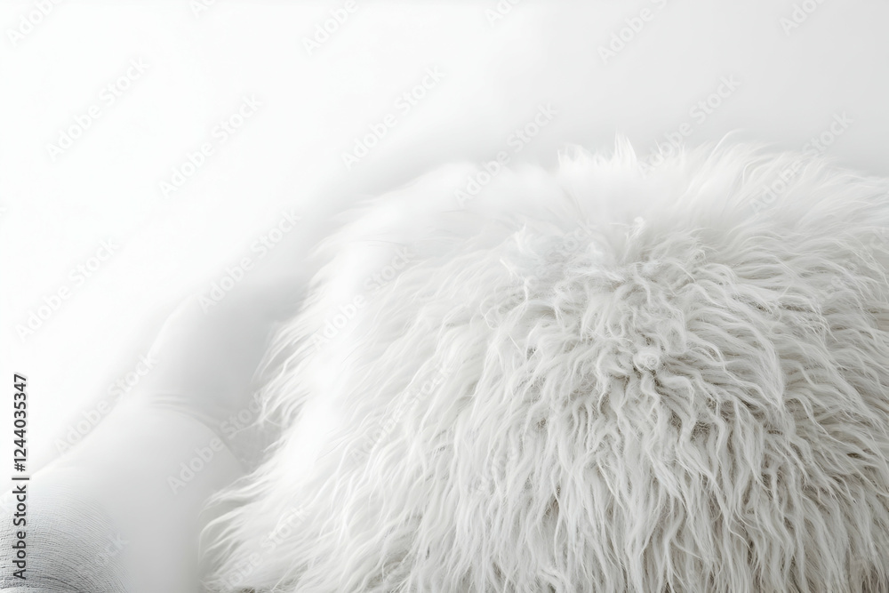 Fluffy white cushion, studio backdrop, minimalist, soft Fluffy white cushion, studio backdrop, minimalist, soft