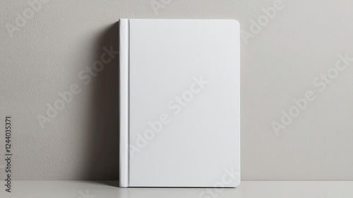 Minimalist blank notebook on a simple background for creative ideas and designs.