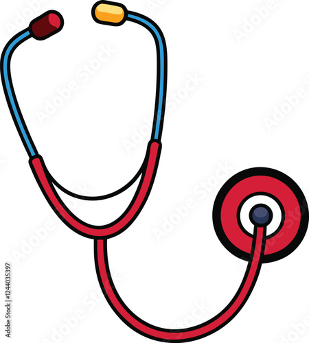 Medical And Healthcare Stethoscope Icon In Flat Design Style