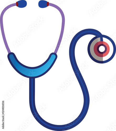 Medical And Healthcare Stethoscope Icon In Flat Design Style