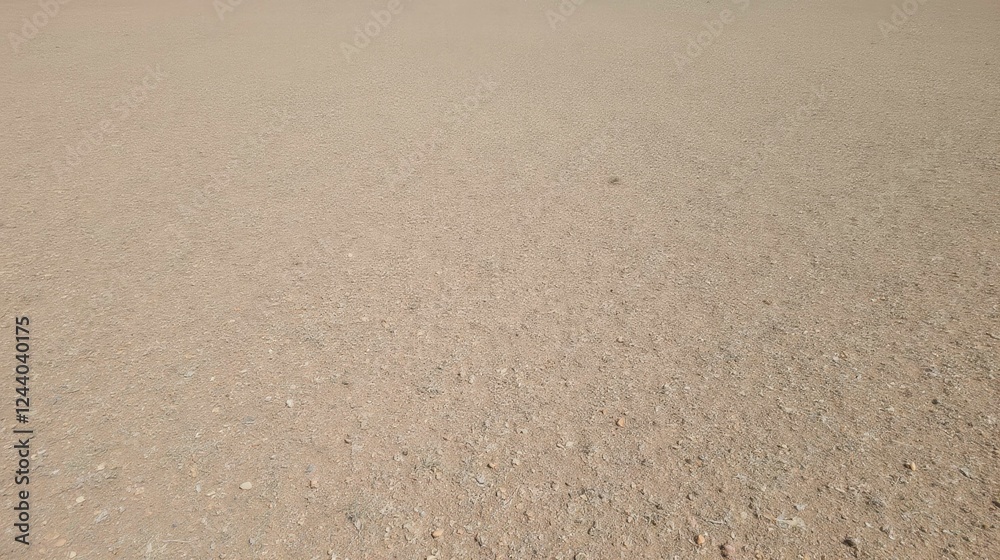 Soft Brown Sand Surface with Tiny Pebbles Under Bright Sunlight Soft Brown Sand Surface with Tiny Pebbles Under Bright Sunlight