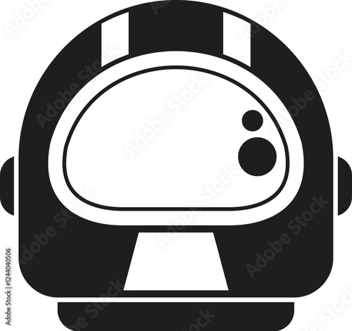 Black and white astronaut helmet ensuring safety in the vast expanse of space
