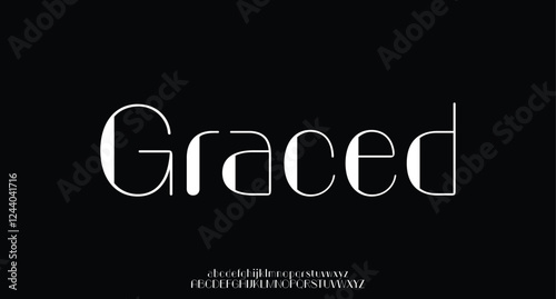 Elegant decorative serif alphabet ligature style display font vector
