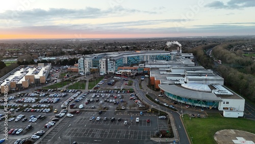 Peterborough city  hospital UK drone,aerial