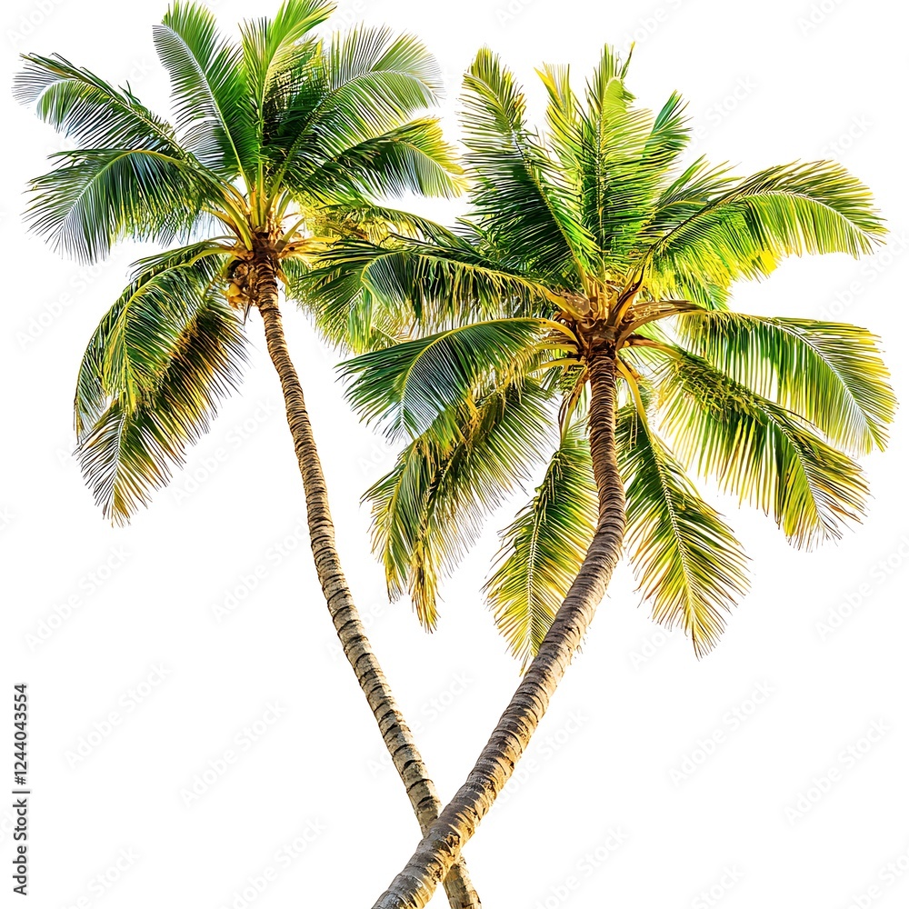 Obraz premium Beautiful coconut trees standing tall with lush leaves image