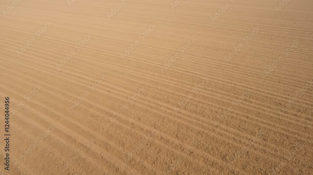Aerial View of Smooth Agricultural Field with Straight Furrows Aerial View of Smooth Agricultural Field with Straight Furrows