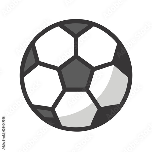 Stylized soccer ball icon, representing the sport and teamwork in a modern design