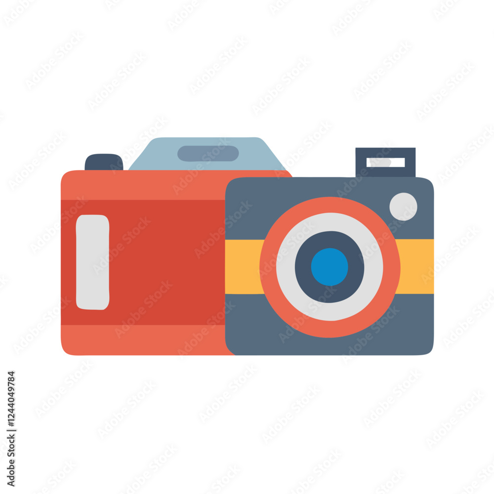 Colorful camera illustration representing photography and creative expression Colorful camera illustration representing photography and creative expression