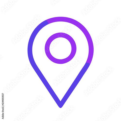 Stylized location pin icon, modern gradient design, representing navigation and geolocation