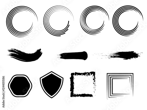 set of hand drawn vector illustration of hand drawn sketch