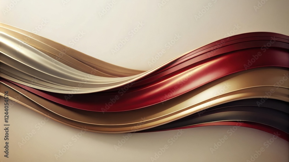 Obraz premium Abstract flowing metallic wave design with elegant curves and rich color palette