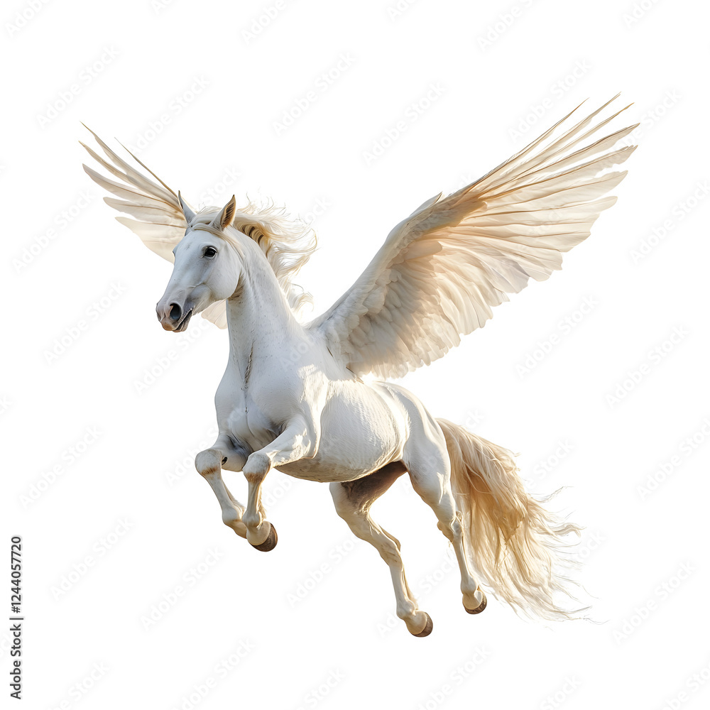 Majestic White Pegasus Soaring in the Sky Majestic White Pegasus Soaring in the Sky