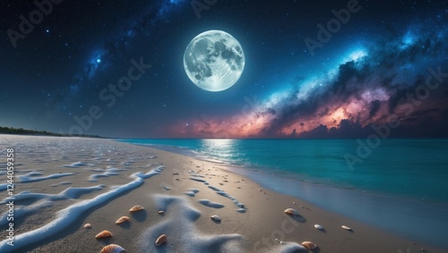 Beautiful sea and planets
