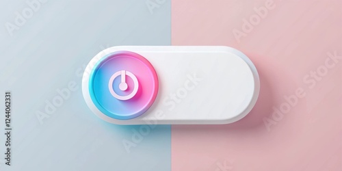Abstract Pastel Toggle Switch with Power Button Icon
