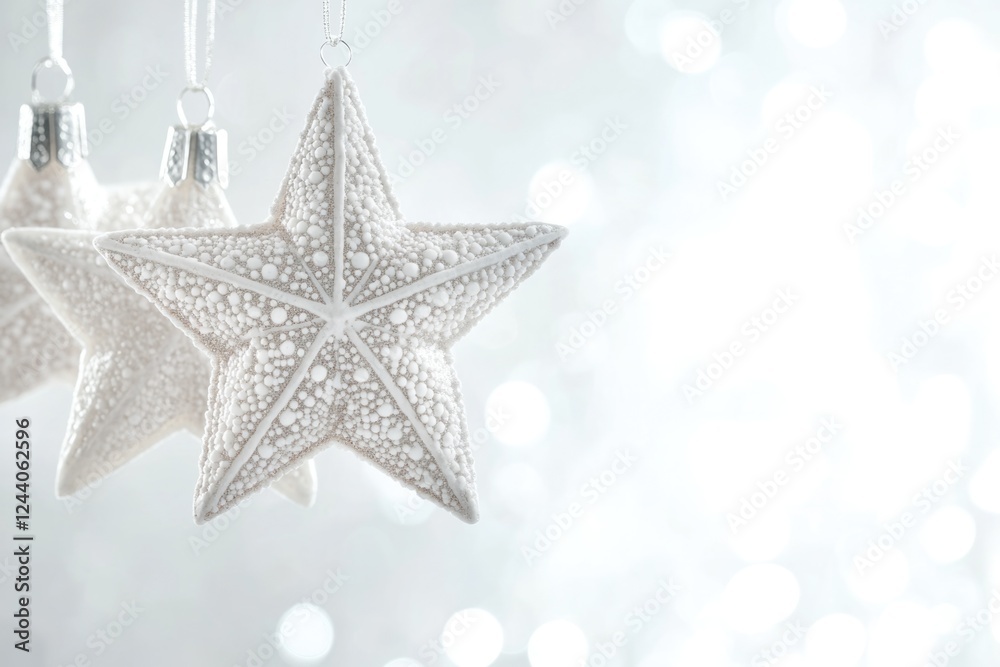Close-up shot of a star-shaped ornament suspended from a string Close-up shot of a star-shaped ornament suspended from a string