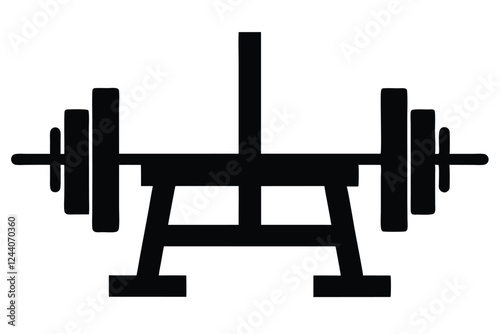 silhouette vector
illustration of A Bench Press icon on white background