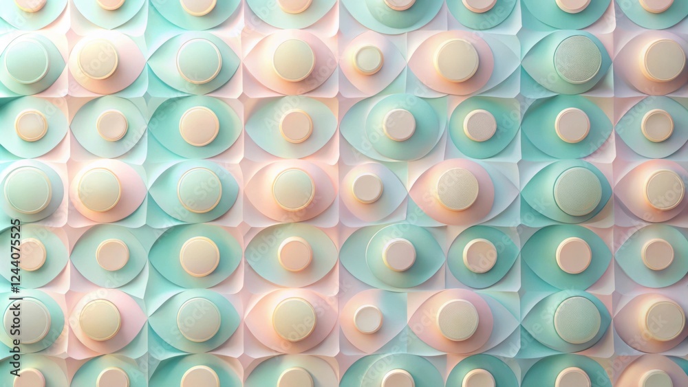 Abstract Pastel Eye Pattern Background with Circular Elements Abstract Pastel Eye Pattern Background with Circular Elements